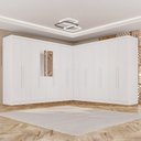 Ver imagem 1 de Guarda-Roupa de Canto Modulado com Espelho 15 Portas 6 Gavetas Inglaterra Branco