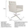 Kit 2 Poltronas Fernanda Base Giratória de Metal Suede Bege - 5