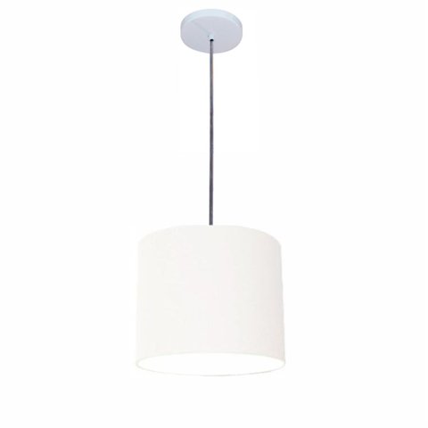 Lustre Luminária Pendente Vivare Free Lux Pe-4107br Cúpula em Tecido 25x20cm