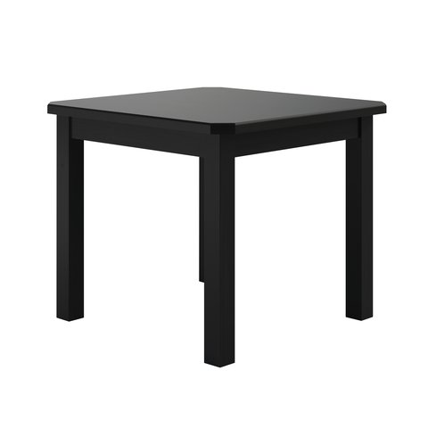 Mesa Quadrada Preta de Madeira Maciça Pinus 88x88 para Cozinha Sala de Jantar Sfa