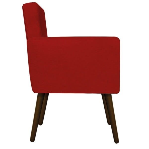 Kit 2 Poltronas Beatriz Palito Tabaco Suede Vermelho - 4