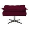 Kit 2 Poltronas e Puff Opala Base Giratória de Metal Suede Bordô - Sts Móveis - 4