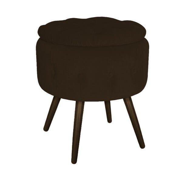 Kit 2 Puffs Londres Baú Palito Tabaco Suede Marrom - Sts Móveis - 3