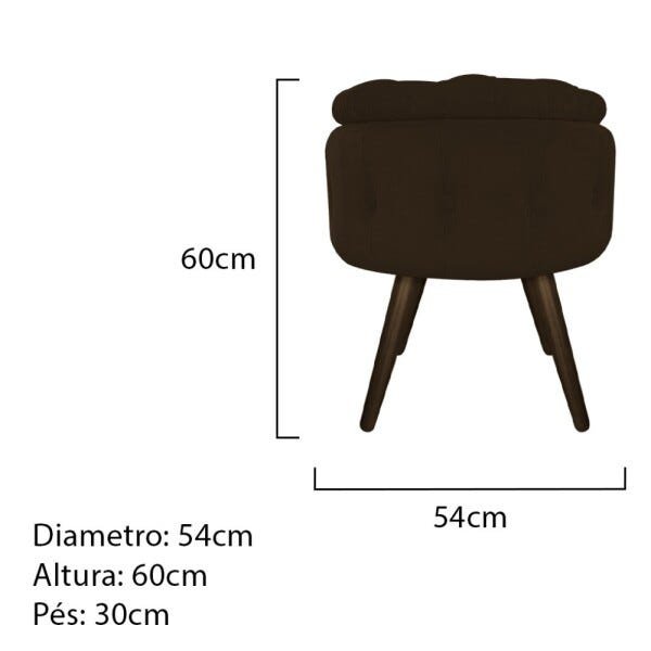 Kit 2 Puffs Londres Baú Palito Tabaco Suede Marrom - Sts Móveis - 5