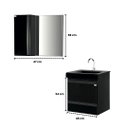 Ver imagem 4 de Conjunto Gabinete Banheiro Madri C/ Cuba Espelheira Suspenso:nero