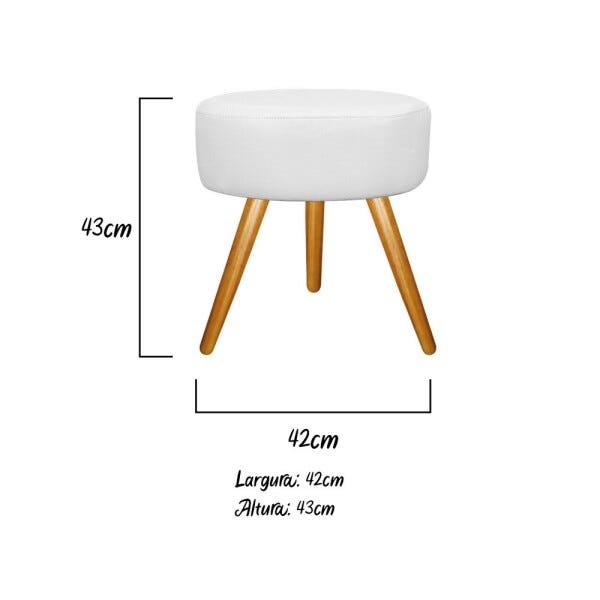 Kit 2 Poltronas Beatriz e 2 Puff Sofia Palito Mel Suede Branco - 5