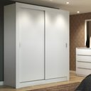 Ver imagem 1 de Guarda-roupa Solteiro Madesa Dallas 2 Portas de Correr 2 Gavetas - Branco