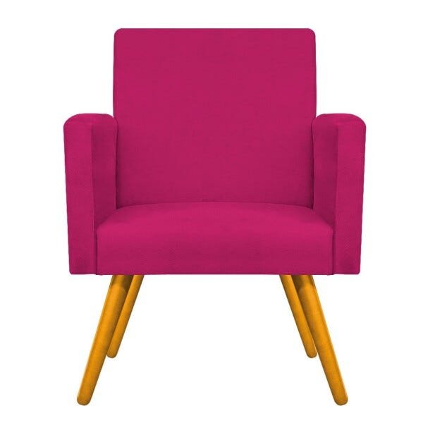 Kit 2 Poltronas Beatriz e 2 Puff Sofia Palito Mel Suede Pink - 6