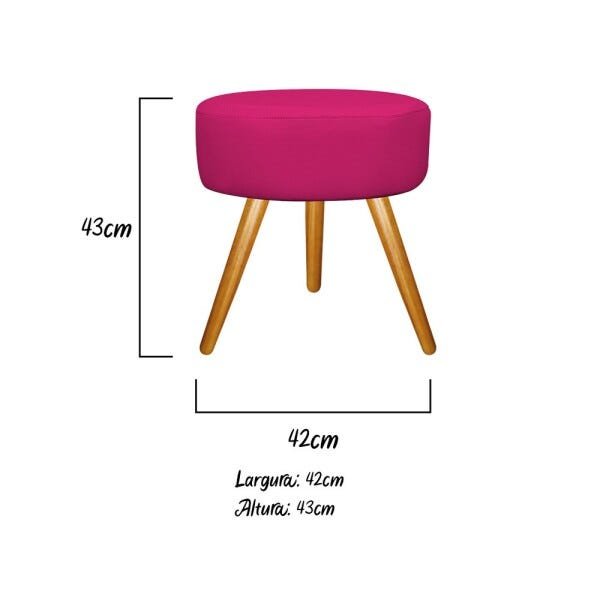 Kit 2 Poltronas Beatriz e 2 Puff Sofia Palito Mel Suede Pink - 5