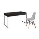 Ver imagem 6 de Mesa De Escritório Industrial Preta 137X53Cm Base Ferro Preto Com 1 Cadeira Brancae Cor: Preto
