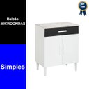 Ver imagem 3 de Balcão Armário Organizador Microondas Simples Cozinha Branco/preto