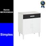 Balcão Armário Organizador Microondas Simples Cozinha Branco/preto - 3