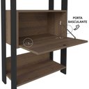 Ver imagem 2 de Estante para Livros Pinho/preto C/ 01 Porta e 4 Prateleiras
