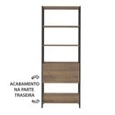 Ver imagem 5 de Estante para Livros Pinho/preto C/ 01 Porta e 4 Prateleiras