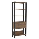 Ver imagem 4 de Estante para Livros Pinho/preto C/ 01 Porta e 4 Prateleiras