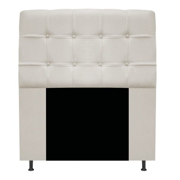 Cabeceira Estofada Mel 90 cm Solteiro Com Botonê Suede Bege - STS Móveis - 1