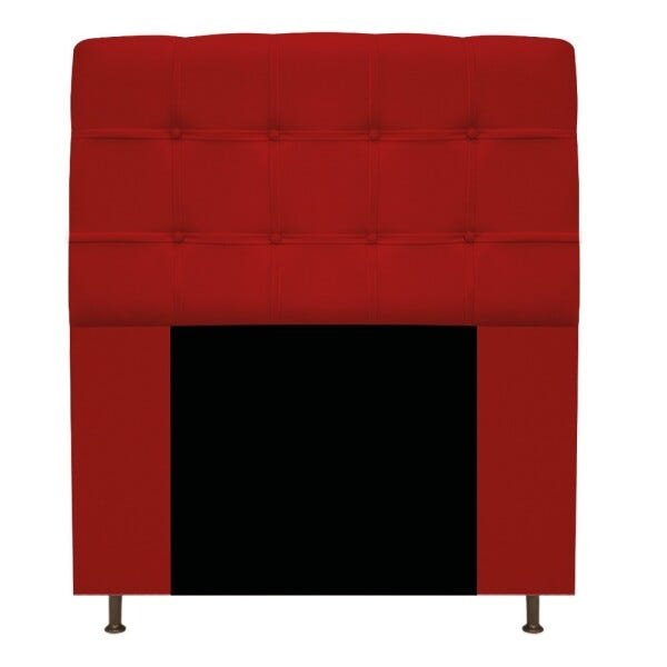 Cabeceira Estofada Mel 90 cm Solteiro Com Botonê Suede Vermelho - STS Móveis - 1