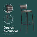 Ver imagem 4 de Kit 3 Banquetas Alta para Cozinha Junco Degradê Bancada Bistrô Balcão Ilhas Área Gourmet Piscina