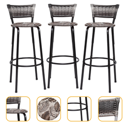 Kit 3 Banquetas Alta para Cozinha Junco Degradê Bancada Bistrô Balcão Ilhas Área Gourmet Piscina - 1