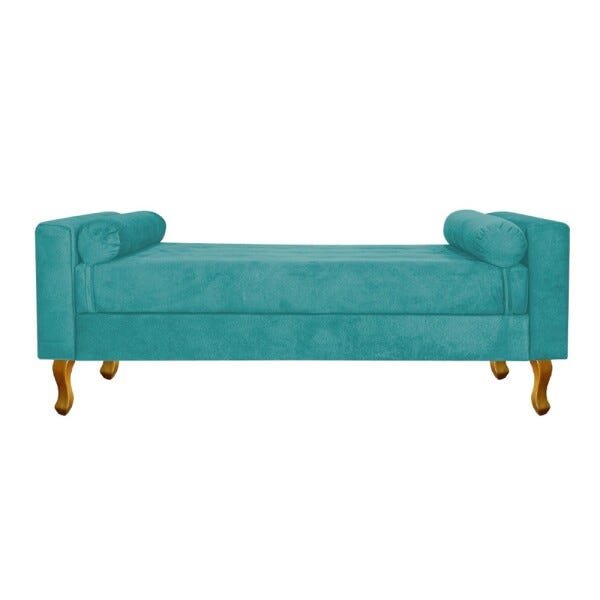 Recamier Félix Solteiro 90cm Suede Azul Turquesa - 2
