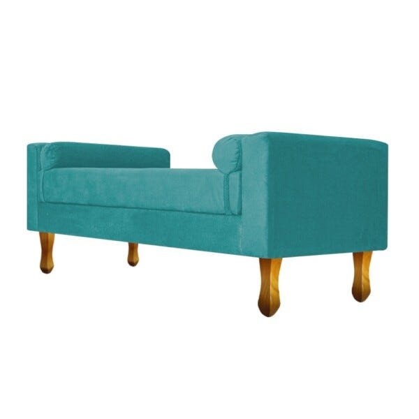 Recamier Félix Solteiro 90cm Suede Azul Turquesa - 4