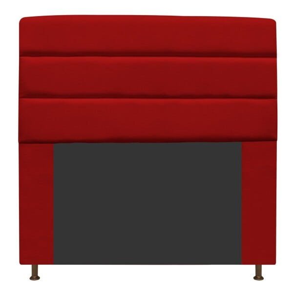 Cabeceira Estofada Turim 140 cm Casal Suede Vermelho - STS Móveis - 1