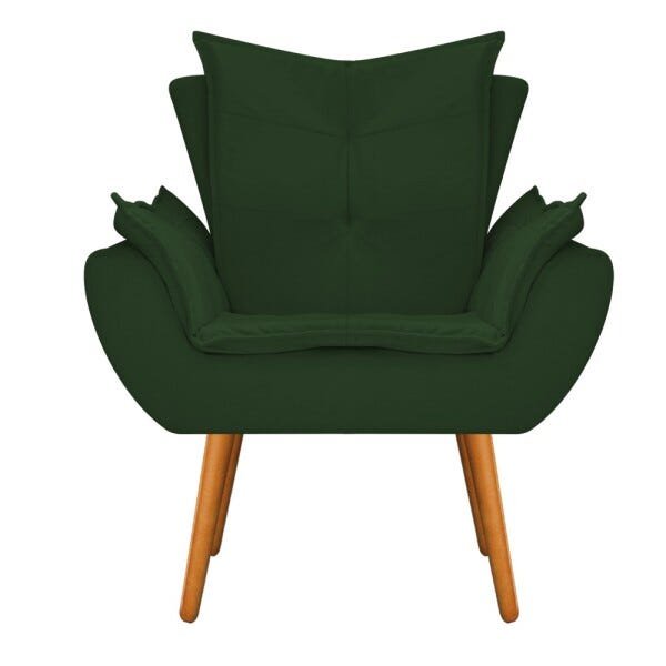 Kit Namoradeira e 02 Poltronas Apolo Palito Mel Suede Verde - STS Móveis - 3