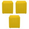 Kit 3 Puffs Decorativos Dado Corano Amarelo - Sts Móveis - 1