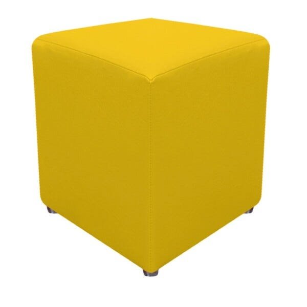 Kit 3 Puffs Decorativos Dado Corano Amarelo - Sts Móveis - 3