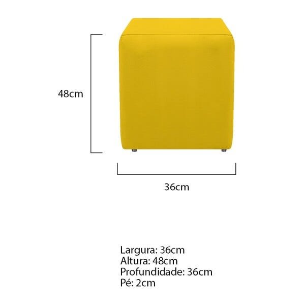 Kit 3 Puffs Decorativos Dado Corano Amarelo - Sts Móveis - 4