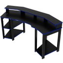 Ver imagem 4 de Mesa para Computador Gamer Espaço para 2 Monitores e Cpu Preto/Azul