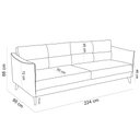 Ver imagem 4 de Sofá 3 Lugares para Sala de Estar Living 224cm Oásis T03 Couro Soft Mel - Lyam Decor