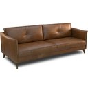 Ver imagem 1 de Sofá 3 Lugares para Sala de Estar Living 224cm Oásis T03 Couro Soft Mel - Lyam Decor