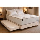 Ver imagem 1 de Cama Box c/Aux Crc Casal +Colchão Molas Boutique Ortobom 138