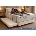 Ver imagem 3 de Cama Box c/Aux Crc Casal +Colchão Molas Boutique Ortobom 138