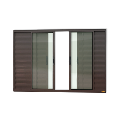 Veneziana Alumínio Confort 6F.120 x 150 V.Liso Marrom Corten Brimak