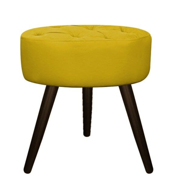 Puff Fernanda Palito Tabaco Suede Amarelo - Sts Móveis - 2