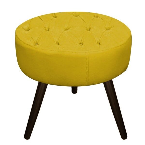 Puff Fernanda Palito Tabaco Suede Amarelo - Sts Móveis - 1