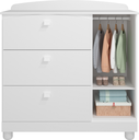 Ver imagem 3 de Cômoda Infantil 3 Gavetas 1 Porta Quarto Criança Multiuso Luxo Enxoval do Bebê 100% Mdf Cor Branco