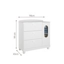Ver imagem 6 de Cômoda Infantil 3 Gavetas 1 Porta Quarto Criança Multiuso Luxo Enxoval do Bebê 100% Mdf Cor Branco