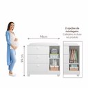 Ver imagem 5 de Cômoda Infantil 3 Gavetas 1 Porta Quarto Criança Multiuso Luxo Enxoval do Bebê 100% Mdf Cor Branco