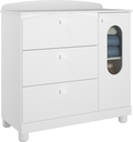 Ver imagem 1 de Cômoda Infantil 3 Gavetas 1 Porta Quarto Criança Multiuso Luxo Enxoval do Bebê 100% Mdf Cor Branco