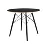 Conjunto Mesa Redonhda Eames Black 90cm + 4 Cadeiras Amis Rattan Sala Cozinha Jantar La Mobilia - 7