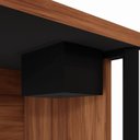 Ver imagem 7 de Escrivaninha Mesa Escritório Diretor com Caixa de Tomadas e Porta Objetos 200cm Corporate Nogal e Preto Marrom