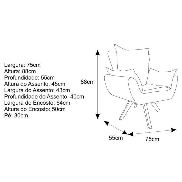 kit 03 Poltronas Apolo Base Giratória de Madeira Suede Rosê - STS Móveis - 5