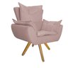 kit 03 Poltronas Apolo Base Giratória de Madeira Suede Rosê - STS Móveis - 2