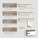 Ver imagem 4 de Kit Armário de Banheiro Fimap Gabinete com Cuba Lavatório King 73cm Fimap Freijó Branco