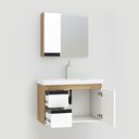 Ver imagem 2 de Kit Armário de Banheiro Fimap Gabinete com Cuba Lavatório King 73cm Fimap Freijó Branco