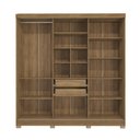 Ver imagem 5 de Guarda-roupa Casal Kappesberg 3 Portas Reversiveis de Correr 3 Espelhos 2 Prateleiras Nogueira/macad