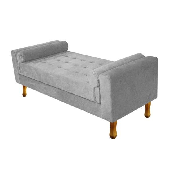 Recamier Félix Queen Size 160cm Suede Cinza - 1